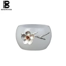 Белый из нефрита и фарфора Кунг Фу Gaiwan подвески-талисманы в китайском стиле мастер чашки китайские традиции Чай чаша креативная Оловянная трусы для девочек с рисунком сливового цветка с Чай посуда подарки