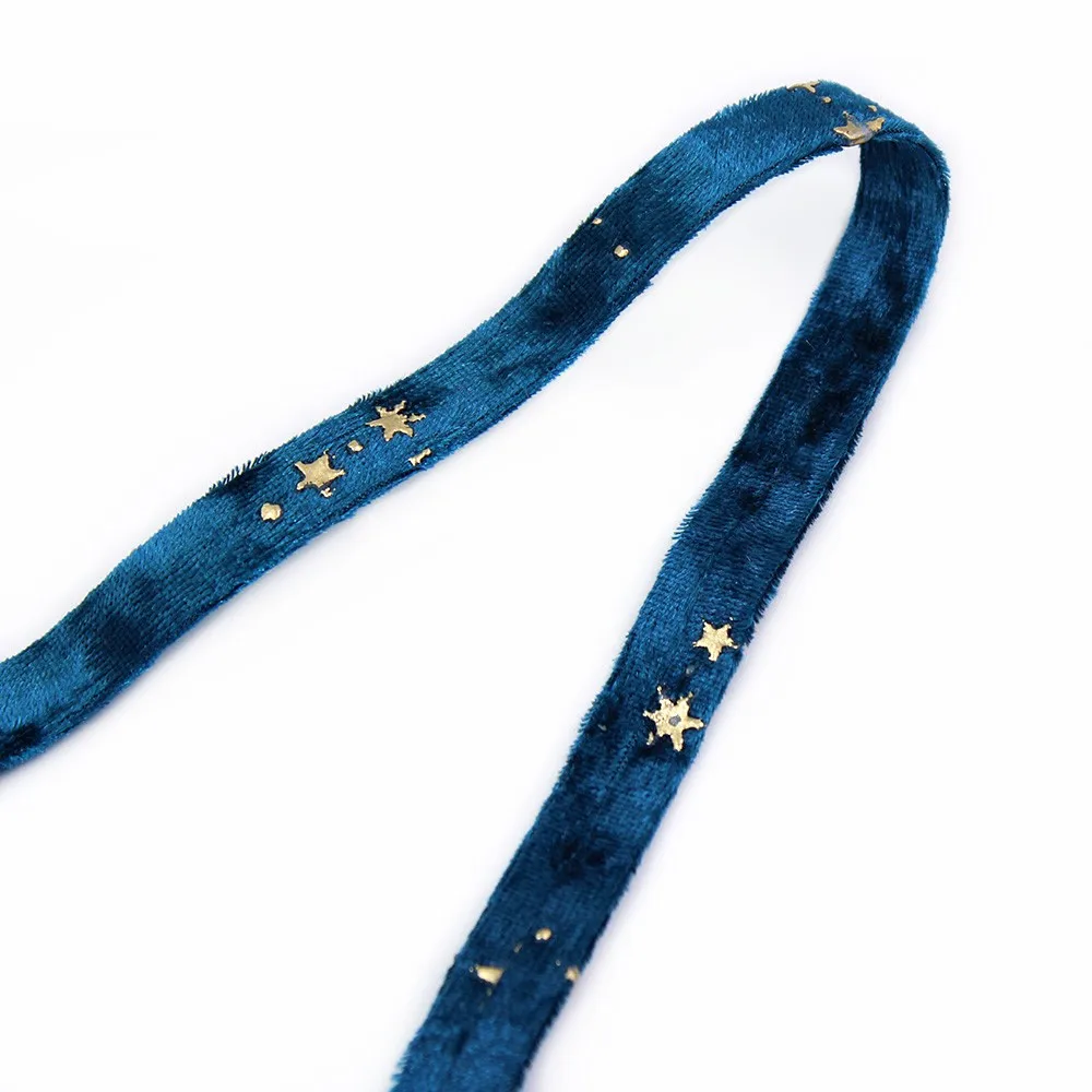 Double-Sided Gold Star Golden Velvet Cloth Ribbons 2