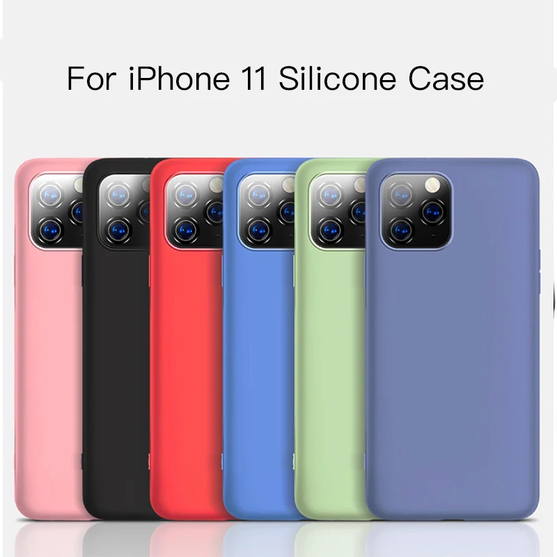 

Silicone Case For iPhone 11 Pro Max XS XR X 10 6 S 6S iPhone 7 8 Plus 6Plus 7Plus 8Plus Cell Phone Soft Back Cover