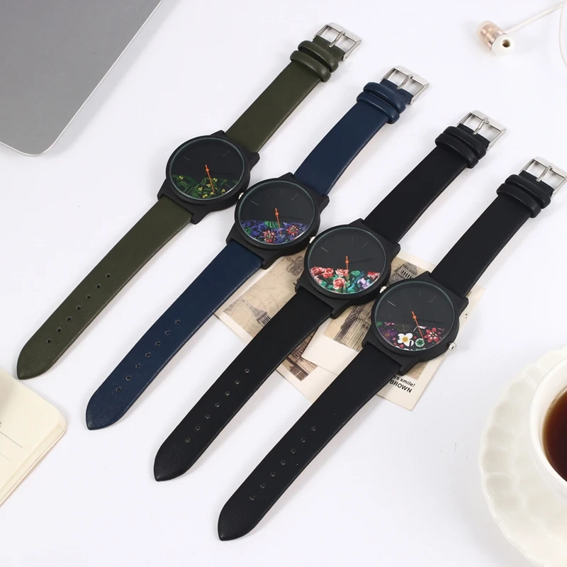 

Black Flower Watch Women Watches Ladies 2018 Brand Luxury Famous Female Clock Quartz Watch Wrist Relogio Feminino Montre Femme