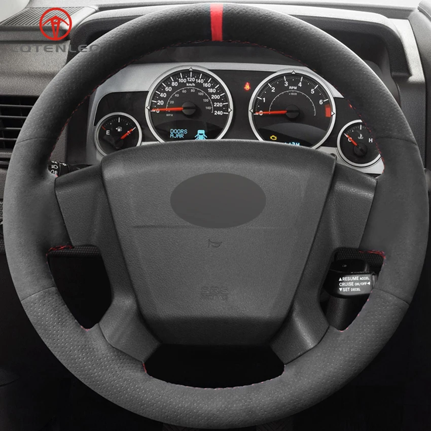 LQTENLEO черная замша DIY Ручная сшитая крышка рулевого колеса автомобиля для Jeep Compass 2006-2010 старый Патриот 2007-2010