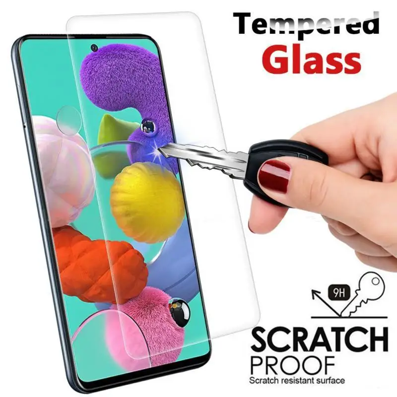 9H HD закаленное стекло для samsung Galaxy A01 A51 A71 Защитная пленка экрана A50 A70|Защитные