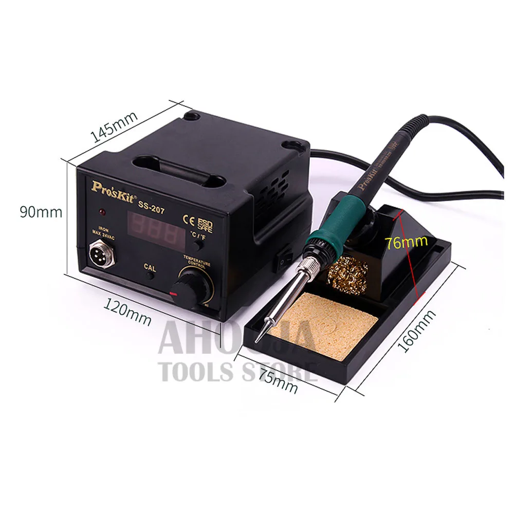 Pro'skit Adjustable Temperature Digital Display Antistatic Soldering Station Solder Iron Electric Soldering Iron Welding Rework