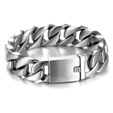 20 мм тяжелый рыцарский скраб Браслет Панк Серебряный Модный Титановый стальной браслет персональный Властный Браслет ювелирные изделия для студентов