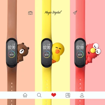 

Cute miband 4 strap replacement silicone mi 4 band straps toy my band 3 strap for xiaomi miband 2/3/4 band accessorie