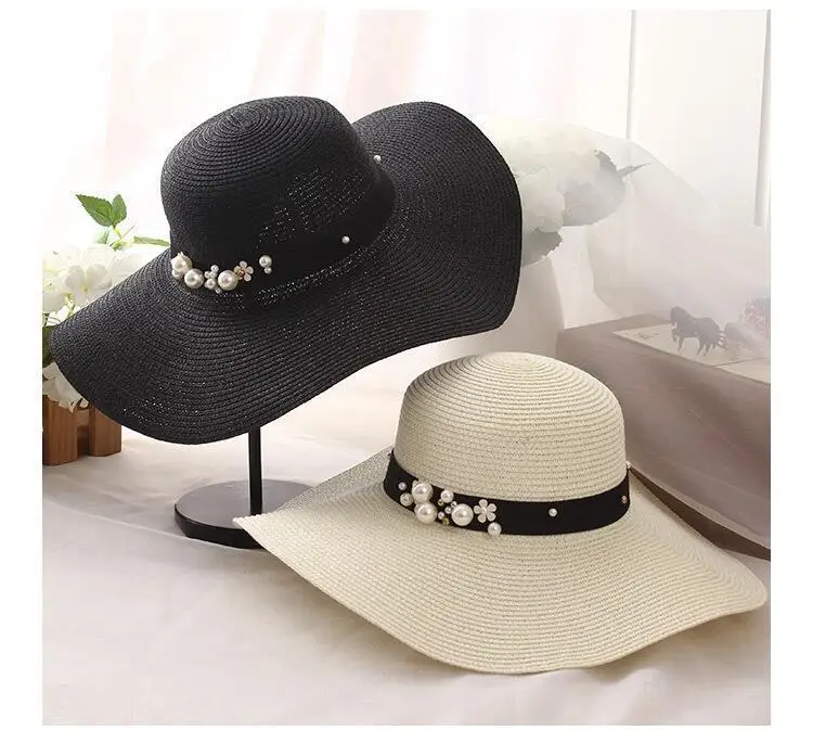 Горячая Распродажа, соломенные шляпы с Круглым Верхом из рафии с широкими полями, летние шляпы от солнца для женщин, пляжные шляпы для отдыха, женские плоские шляпы