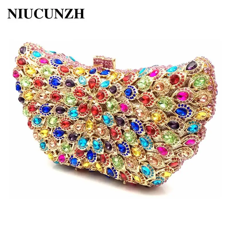 

NIUCUNZH Luxury Clutches Women Evening Bag Diamonds Butterfly Crystal Purses Crystal Bag Women Handbag Bridal Wedding Purses