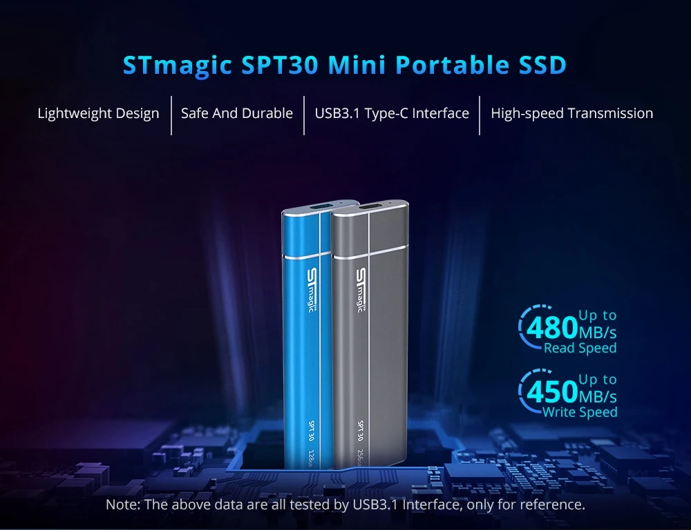 Stmagic Spt30 USB 3,1 Портативный твердотельный накопитель 128 ГБ 256 512 1 ТБ 2 ТБ внешний твердотельный накопитель 480-1900 МБ/с. для ноутбука игра