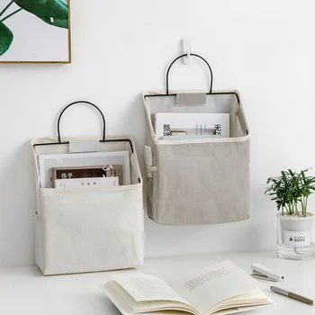 

Large Capacity Hanging Bag Students Dormitory Living Room Storage Bag Wall Hanging Wall Fabric Tabletop Cotton Linen Storage Bag