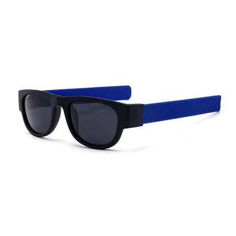 Необычные мужские Поляризованные наручные солнцезащитные очки, складывающиеся для женщин, рулонный браслет, тренд, складные солнцезащитные очки Slapsee - Цвет линз: 7 Blue UV400