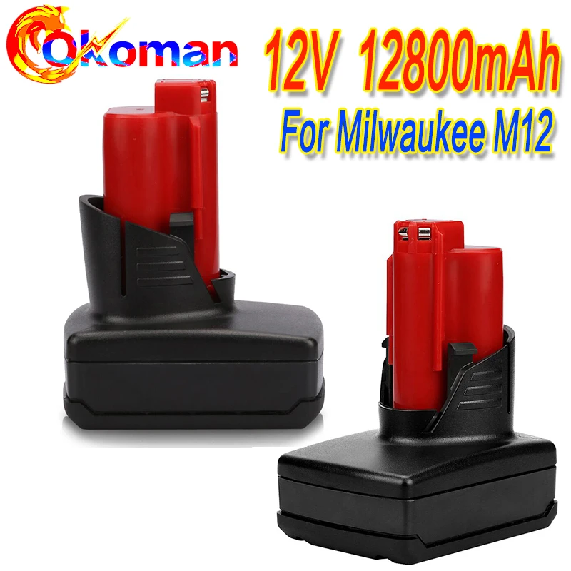 Large Capacity Tools Battery for Milwaukee M12 12v 12800mah Electric
