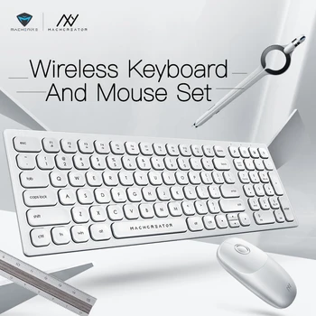 

Machenike 2.4G Wireless Keyboard and Mouse Mini silent Keyboard Mouse Combo For Notebook Laptop Mac Desktop PC TV Office supply