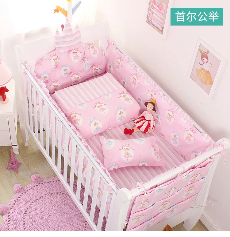 Nordic Crown Cushion Baby Bed Bedding Kit -5Pcs