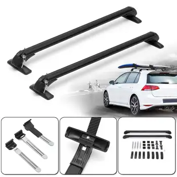 

Pair Universal Car Roof Rack Luggage Carrier Roof Cross Bar Rail Top Box Aluminum For 4Dr/5Dr Car Auto