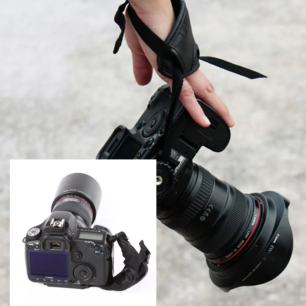 Наручный ремень из ПУ кожи ремешок для камеры Nikon Canon Sony Аксессуары фотографии