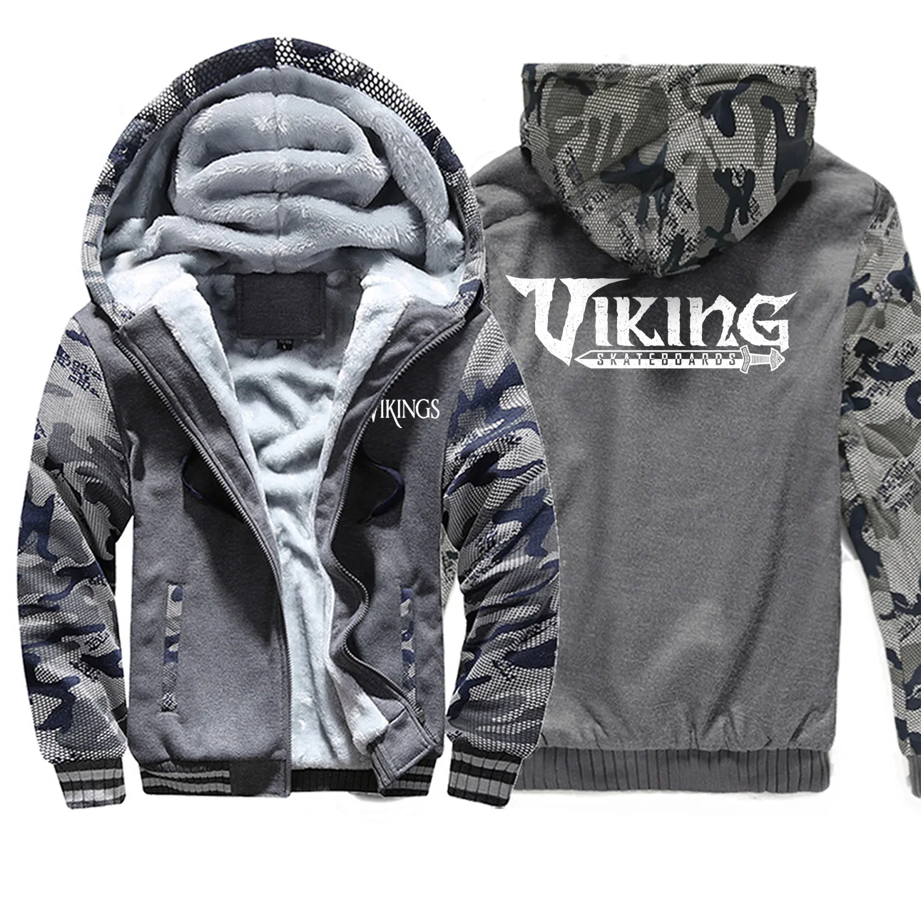 Odin Vikings теплое камуфляжное плотное флисовое пальто, толстовка, мужская зимняя куртка, пальто героя, серые Толстовки, Толстовки, мужские куртки - Цвет: Dark Gray 5