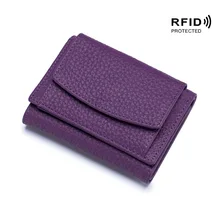 

genuine leather womens wallet small short wallet female slim wallet rfid travel wallet ladies mini coin Purse credit card holder