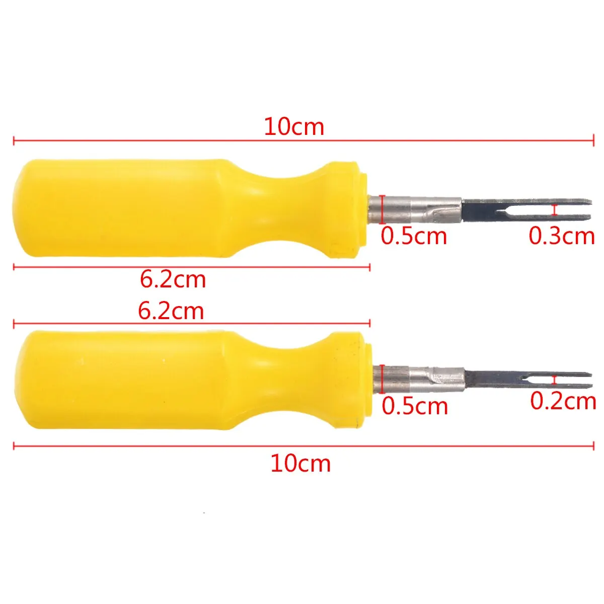 2PCS 3mm + 2mm Car Wiring Connector Pin Release Extractor Puller Auto Terminal Removal Tool with Plastic Handle Kit For Audi