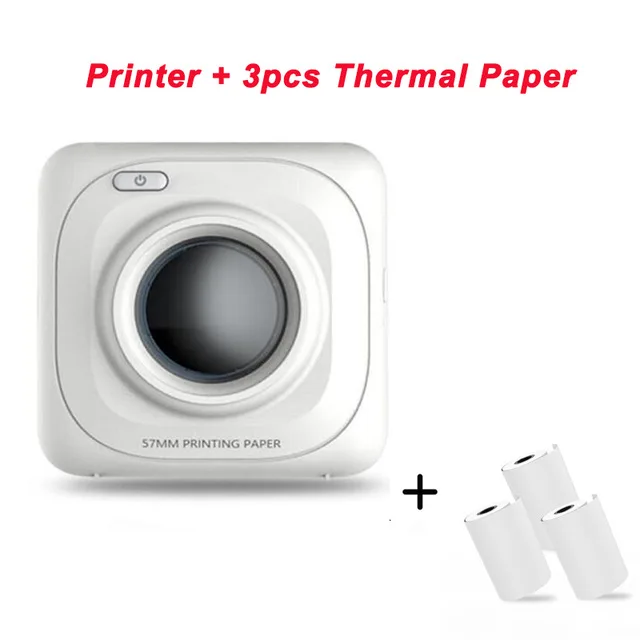 P1-3pcs paper PAPERANG P2 Карманный переносной bluetooth-принтер Telefoon Foto Draadloze Aansluiting HD термопринтер 1000 мАч JEPOD - Цвет: P1-3pcs paper