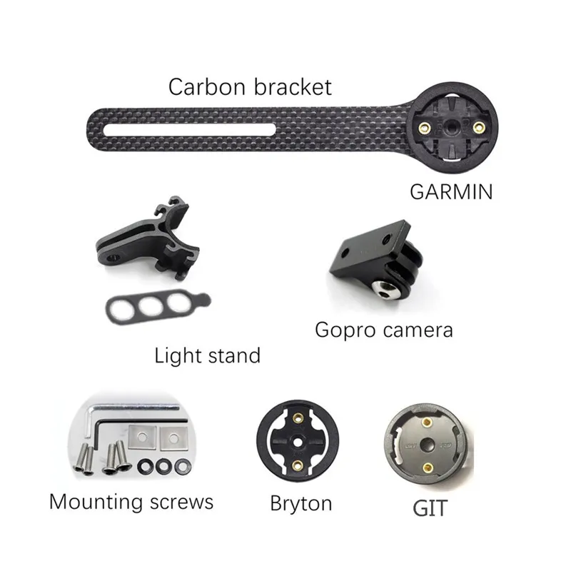 Carbon Fiber Garmin/bryton/cateye/igpsport Bicycle Bike Computer Support Holder+GoPro Motion Camera Bracket+Lamp Holder | Спорт и