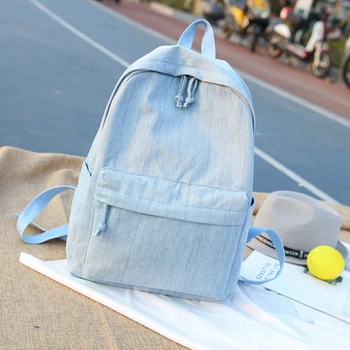 

2019 New Women Bag Simple Solid Canvas Backpack Female College Students Travel Backpack School Bags