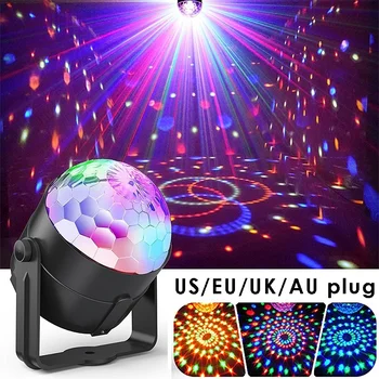 

Crystal Magic Ball Led Stage Light RGB DJ Disco Sound Activated Laser Projector Effect Lamp Lights For Christmas Party Decor