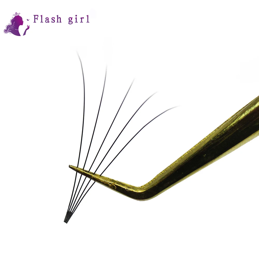 Flash Girl Makeup Wispy Black Long Stem 5D Curl C D норковые ресницы для наращивания русский объем готовые вееры ресницы