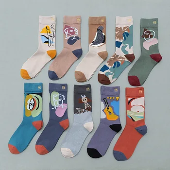 

Hip-hop Graffiti Socks Couple Cotton Colorful Quality Casual New Personality Fashion Harajuku Novelty Streetwear Women Socks
