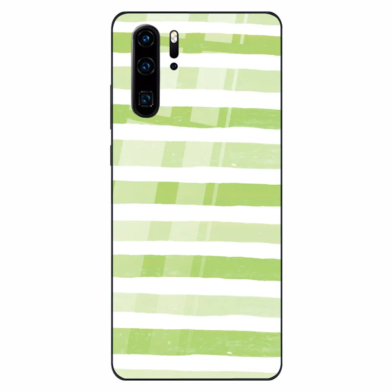 Чехол из закаленного стекла для huawei P30 P20 mate 20 Lite классический черно-белый полосатый чехол для телефона для Nova 3 Honor 9 10 Lite 8x