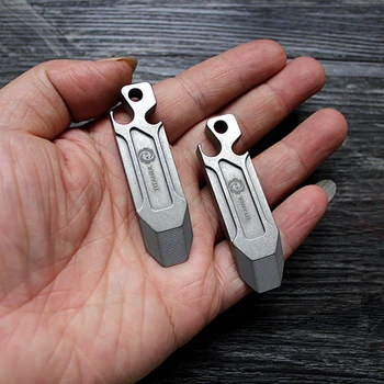 

1pcs Titanium Alloy EDC Crowbar Key Chain Small Tool Pendant Flat Screwdriver Bottle Opener Function