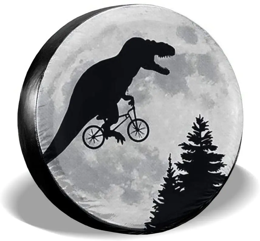 15in Spare Tire Cover Tire Cover Dinosaur Polyester Universal Dust-Proof Waterproof Wheel Covers for Jeep Trailer Rv SUV Truck and Many Vehicles
