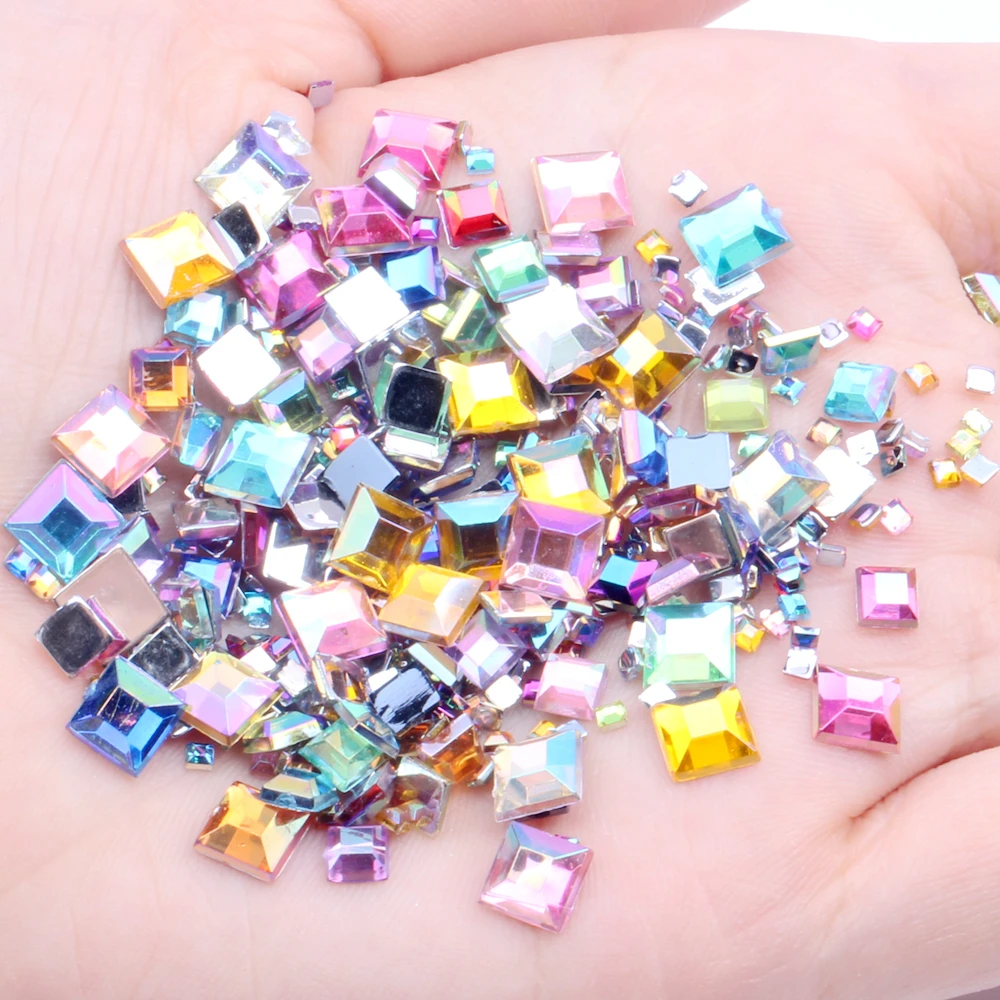 Acrylic Rhinestones Flatback Square 2mm 1g About 300pcs For Crafts