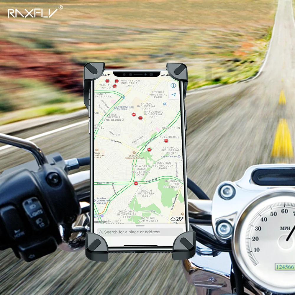 RAXFLY Bicycle Phone Holder For iPhone Samsung Motorcycle Mobile Cellphone Holder Bike Handlebar Clip Stand GPS Mount Bracket RAXFLY Bicycle Phone Holder For iPhone Samsung Motorcycle Mobile Cellphone Holder Bike Handlebar Clip Stand GPS Mount Bracket