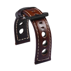 Leather Watch Strap Vintage 20mm 22mm 24mm Men's Leather Strap Watch Genuine Leather Watch Band Belt Brown Black Watch Belt