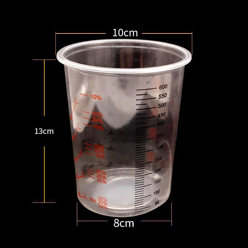 Домашний 1 шт 600 мл кастрюли для смешивания красок Калиброванные чашки для точного смешивания красок и жидкостей пластиковые чашки для смешивания красок