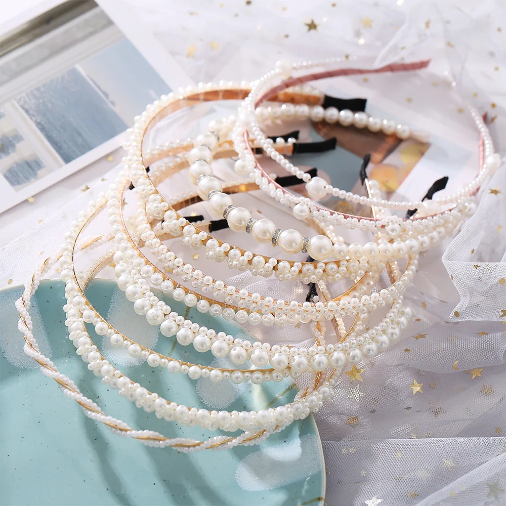 Modyle 2021 New Women Elegant Full Pearls Hairbands Sweet Headband Hair Bundle Lady Hair Hoops Fashion Accessories - Image 6