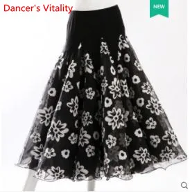 Only Skirt as Photo Современный танцевальный костюм с аппликацией для выступлений, юбка с цветочным рисунком, юбка для бальных танцев, национальный стандарт, вальс, джаз, танцевальная сцена, Outfi - Цвет: Only Skirt as Photo
