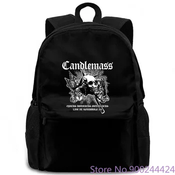 

Candlemass Logo Mens Black Rock NEW s Loose women men backpack laptop travel school adult student