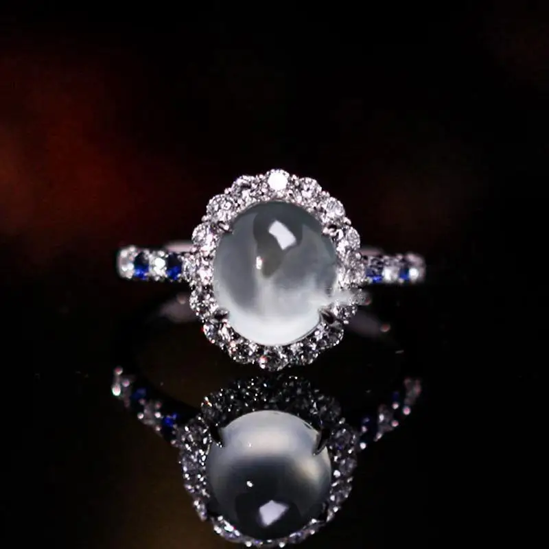 [magic Mirror] New 925 Sterling Silver Natural Egg Surface High Ice