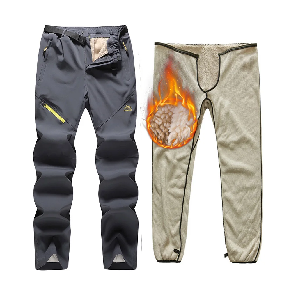Skiing pants New Ski Pants Men And Women Outdoor Windproof Waterproof Warm 2 in 1 Snow Trousers Winter Ski Snowboard Pants-40 Degrees