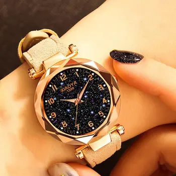 

Quartz Watch Fashionable Watch Simple Watch Leisure Watch Retro Watch Luminous Sky Star Watch For Women
