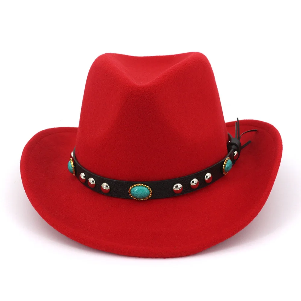 Осенняя и зимняя одноцветная шляпа с полями, шляпа для путешествий, шляпа-федора, джаз, Панама, шляпы для женщин и девушек 32 - Color: Red