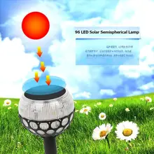 Водонепроницаемый солнечный светильник 96LED, светильник для газона, уличный светильник для сада, двора, дорожки, Ip65, водонепроницаемый, эффективно защищает Срок службы лампы