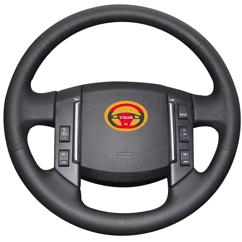 Black Natural Leather Car Steering Wheel Cover for Land Rover Freelander 2 2007-2012 | Автомобили и мотоциклы