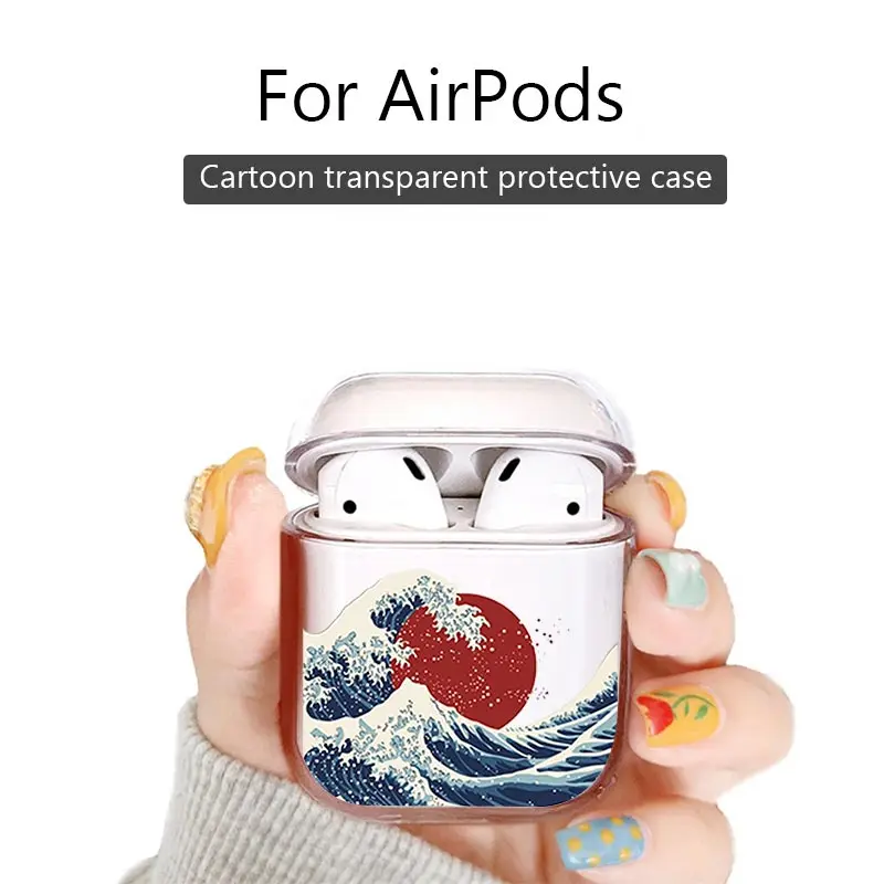 Jaomax Red Sun Sea Wave of Kanacawa AirPods чехол жесткий прозрачный чехол Airpods чехол с принтом аксессуары для кожи чехол для зарядки