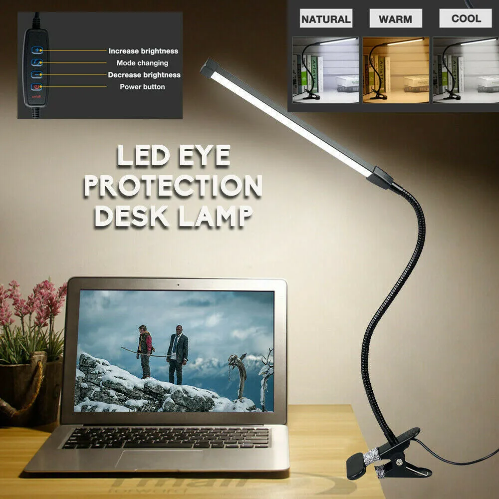 

Touch LED Light USB Powered LED Clip Table Desk Light Dimmable Lamp Bendable Clamp Lights