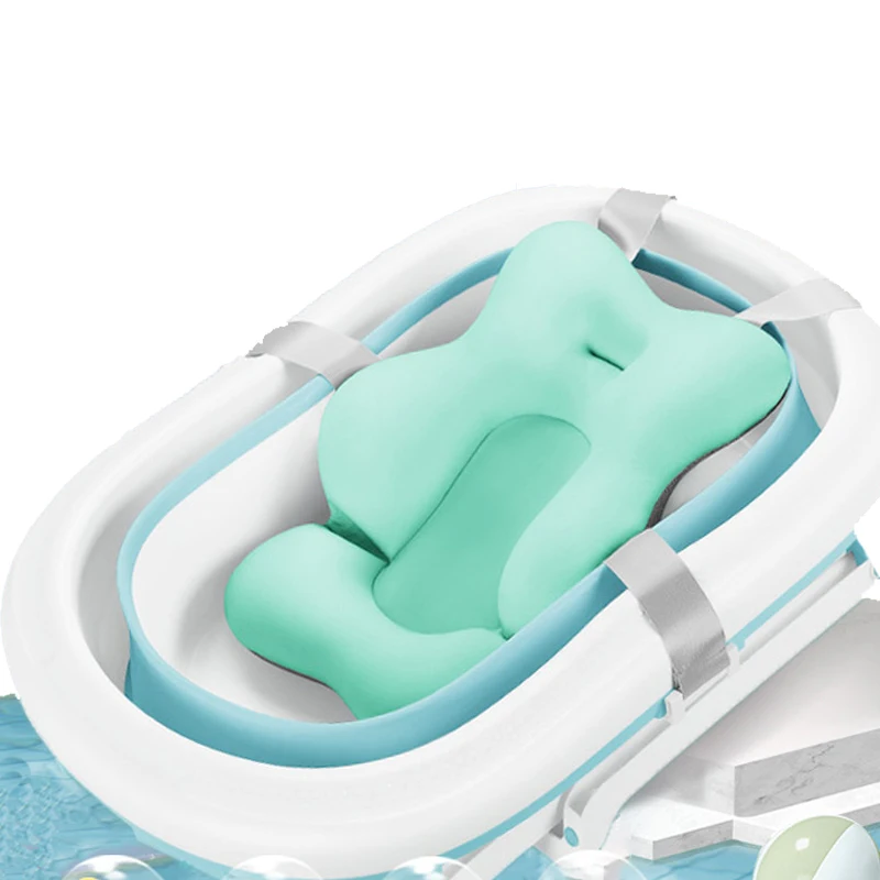 

Newborn Infant Toddlers Shower Bath Tub Support Pad Foldable Baby Bath Cushion Soft Non-Slip Bath Mat Pillow Safety Security