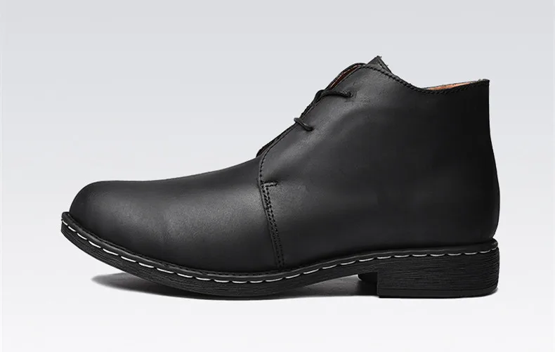 Fhlyiy/Новые брендовые зимние теплые мужские ботинки на меху; большие размеры 38-47; винтажные мотоботы; Мужская обувь; Зимние ботильоны из натуральной кожи