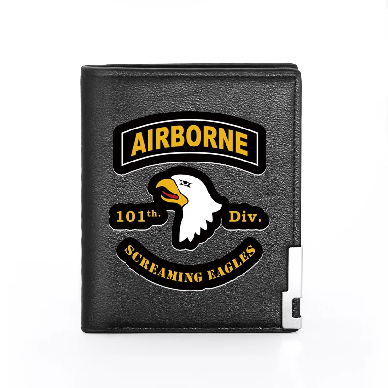 

Fashion 101st Airborne Division Printing Men's Wallet Leather Purse For Men Credit Card Holder Short Slim Money Bags