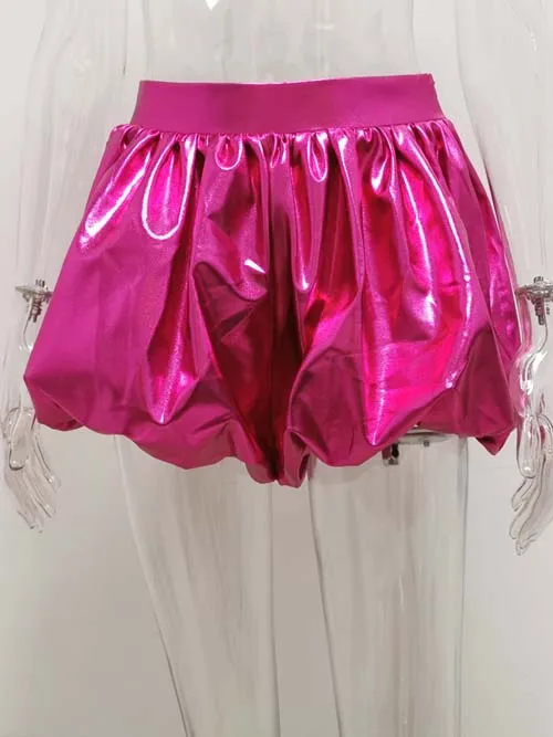 Pink JillPeri для женщин розовый фонарь короткий сексуальный структура Ультра короткий наряд сплошной сладкий знаменитости одежда для отдыха Вечеринка клуб шорты низ - Цвет: Pink